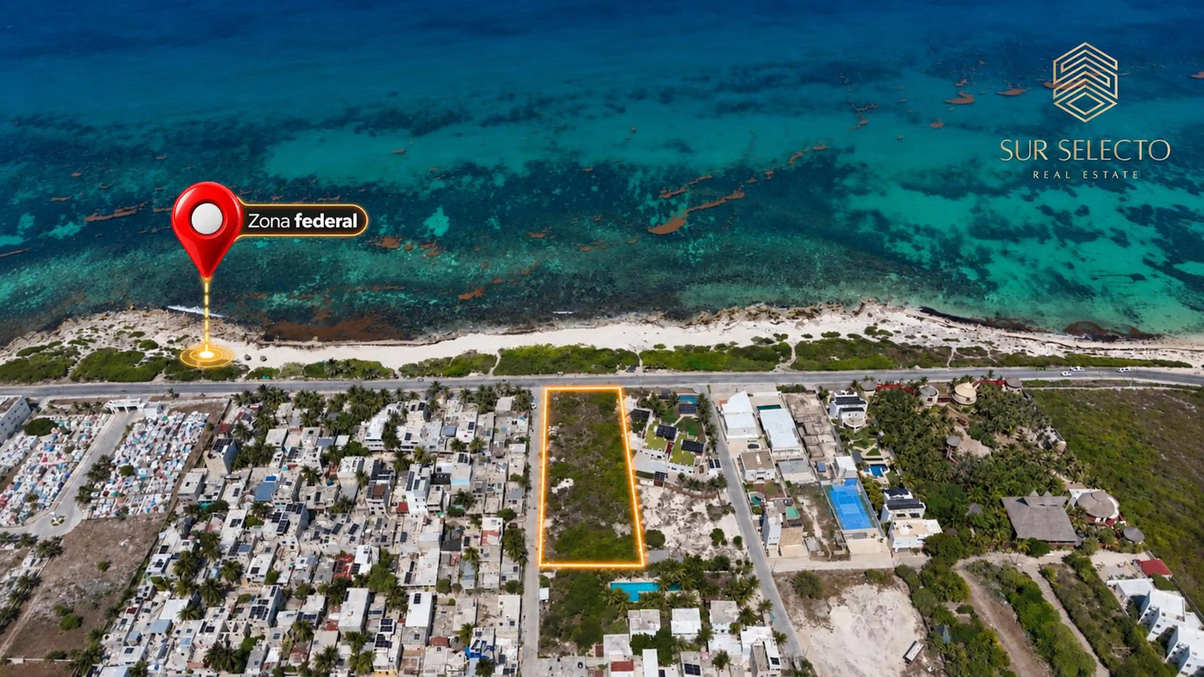 Terreno con vista al Caribe en Isla Mujeres | 3,346 m² Oriente