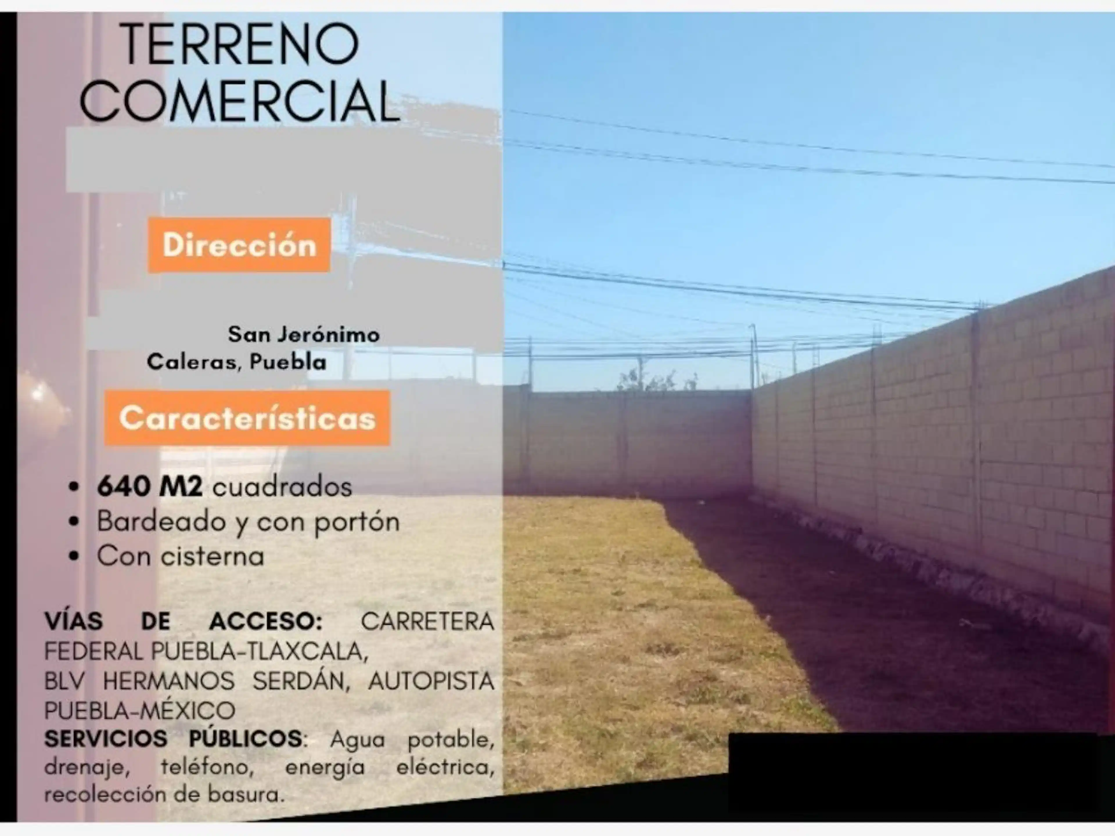 Terreno En Venta En San Jeronimo Caleras, Puebla, Puebla