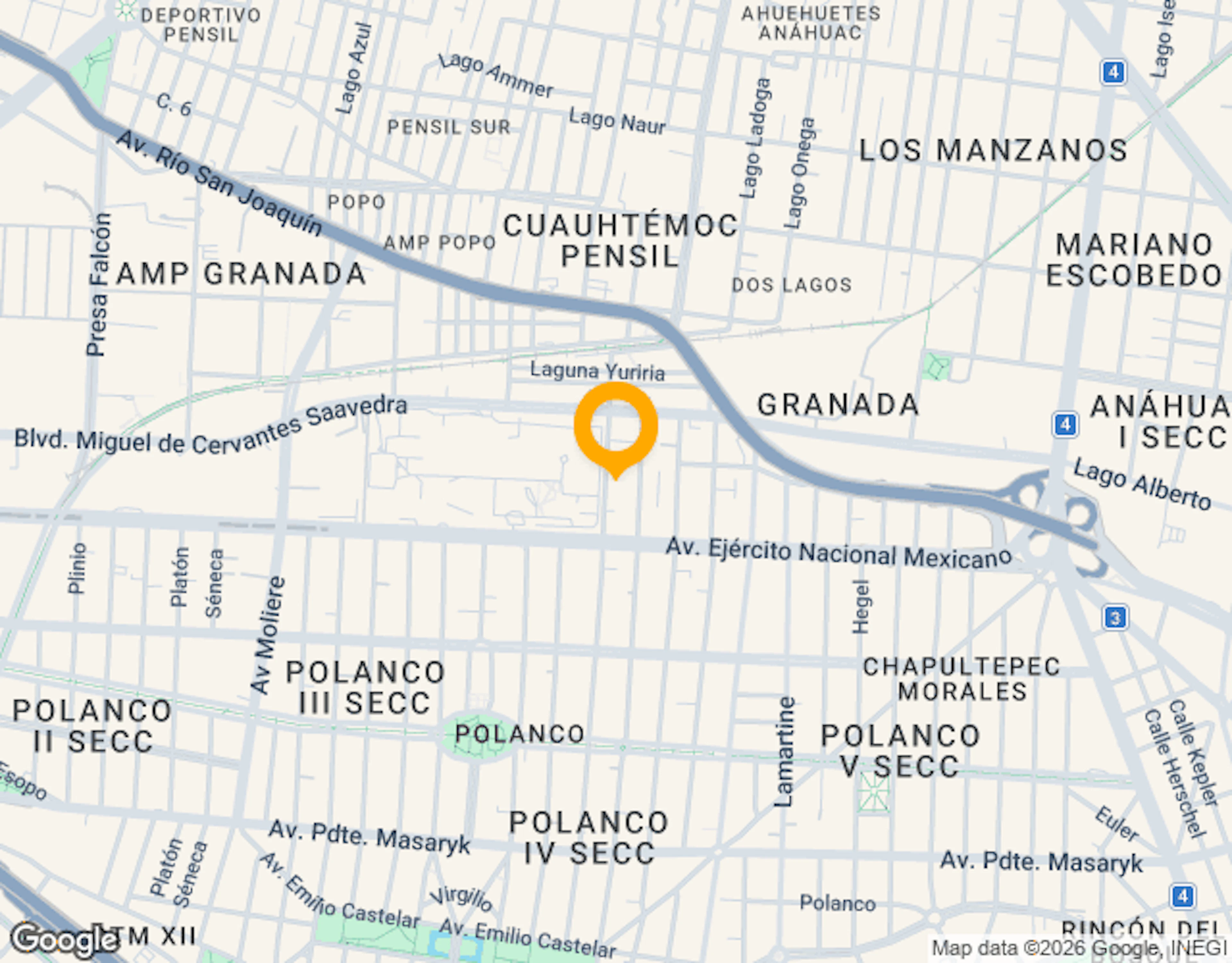 Ubicación de Oficinas Lago Victoria Polanco