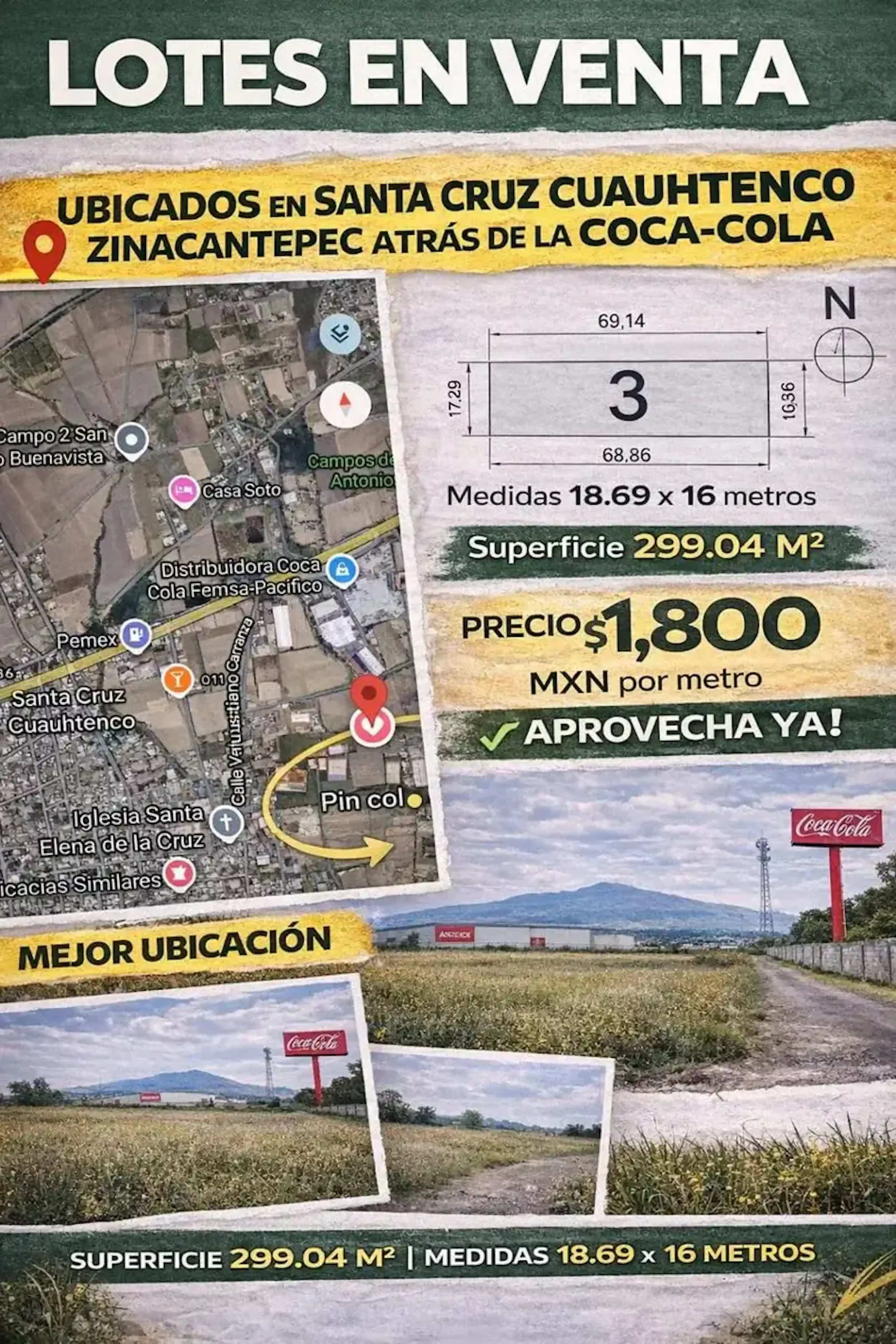 Terreno En Venta En Santa Cruz Cuauhtenco, Zinacantepec, México