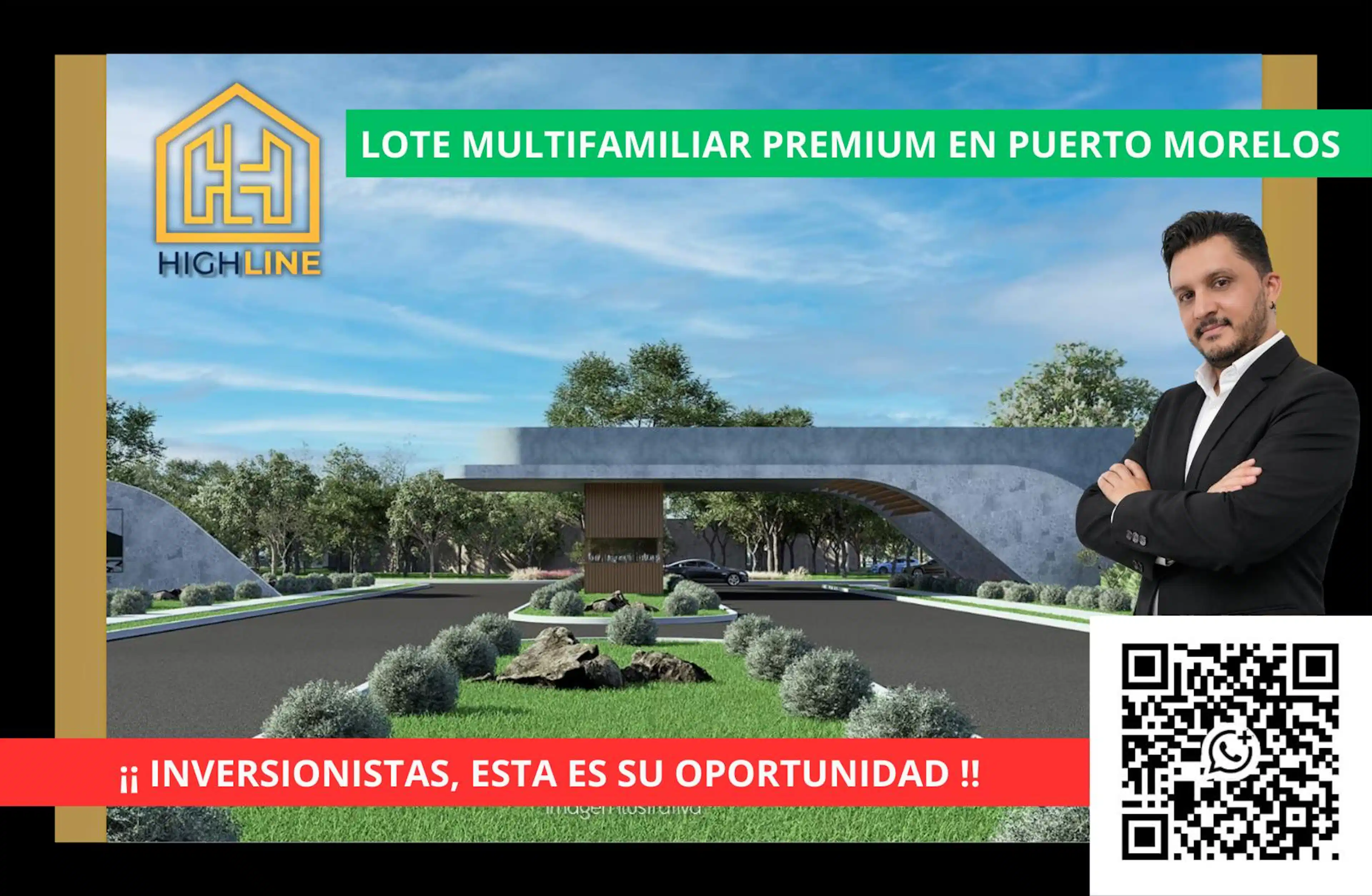 Terreno Multifamiliar Premium. Puerto Morelos. Financiamiento Directo A 60 Meses. Entrega 2029.