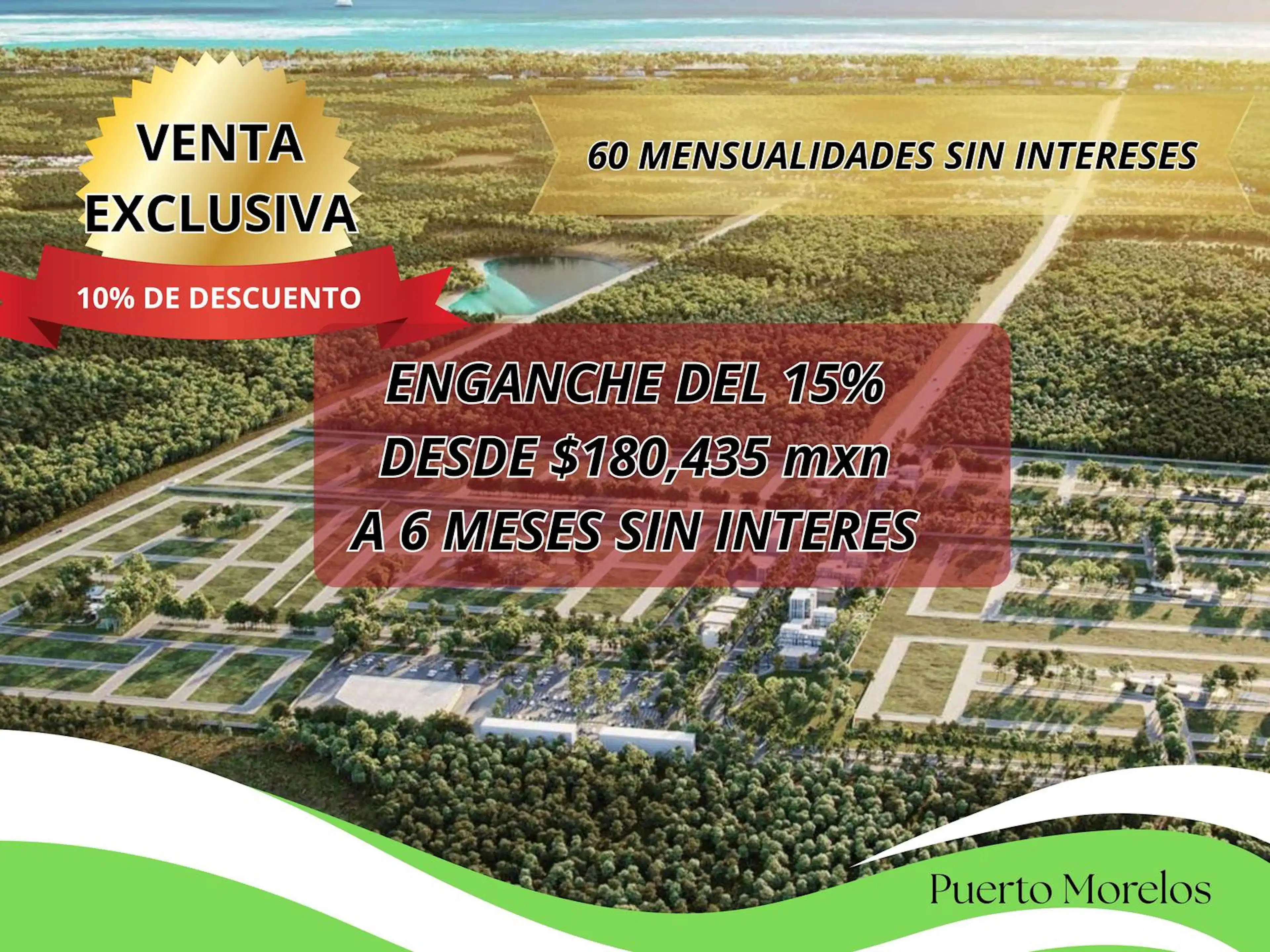 Terreno 257 M2 En Venta Puerto Morelos Con Casa Club, Alberca Y Amenidades