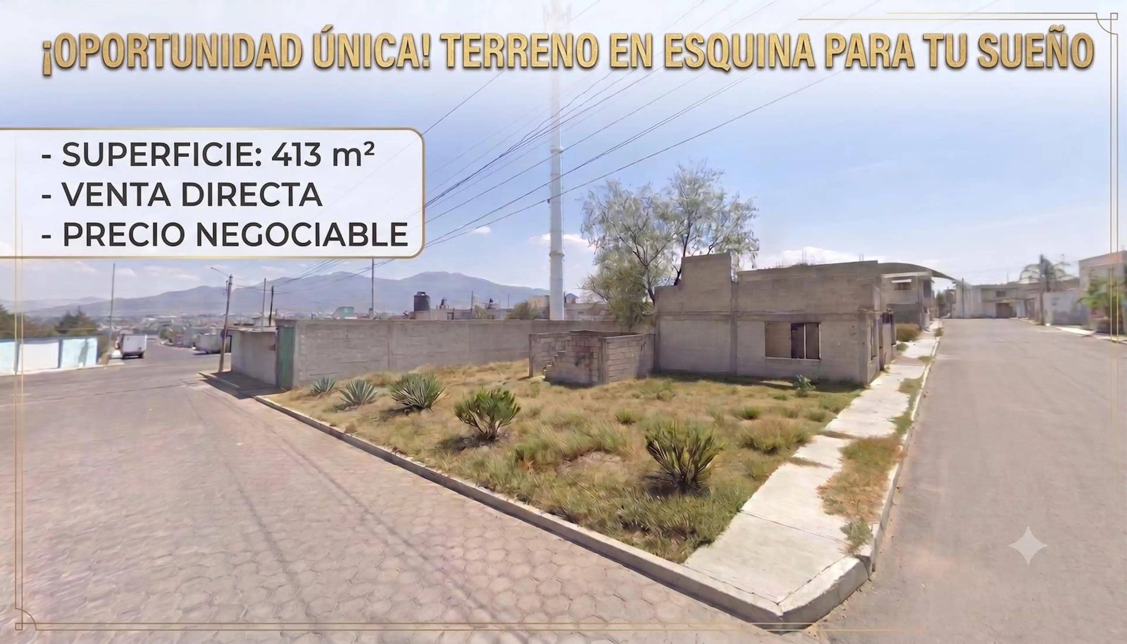 Oportunidad Unica Terreno En Venta En Esquina 413 M2 Apizaco Tlaxcala Todo En Orden Para Construir