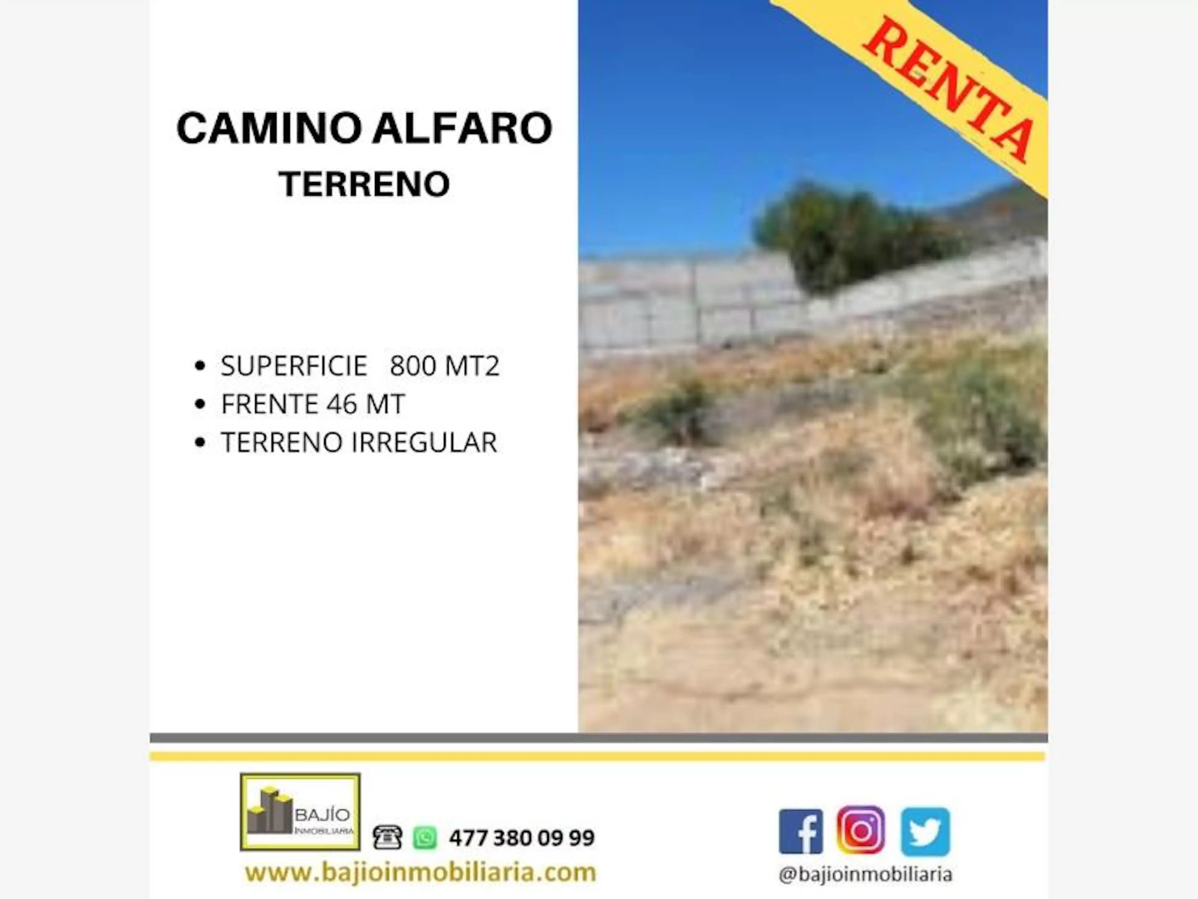 Terreno En Renta En Alfaro, León, Guanajuato