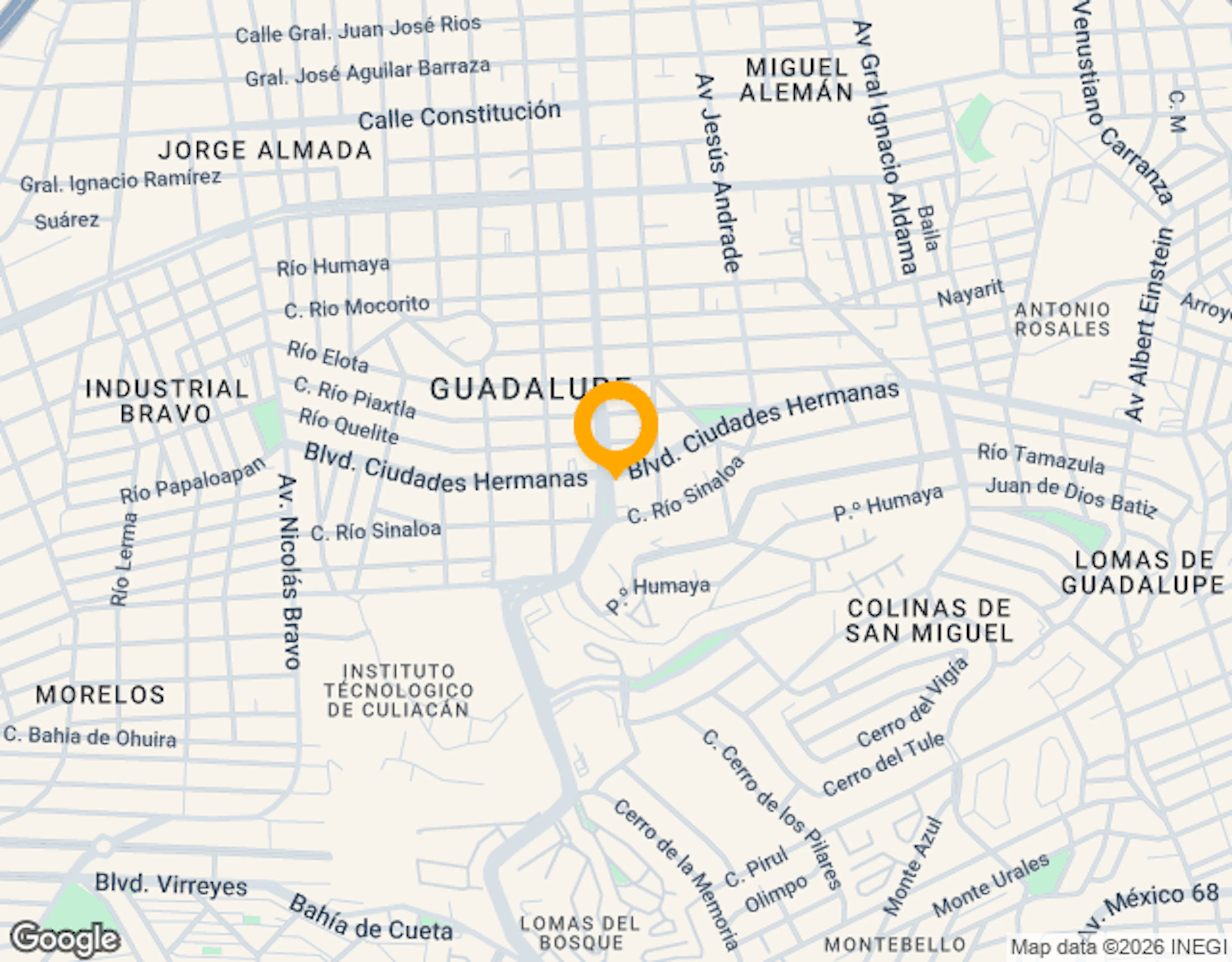 Ubicación de 1587 Ciudades Hermanas Culiacan