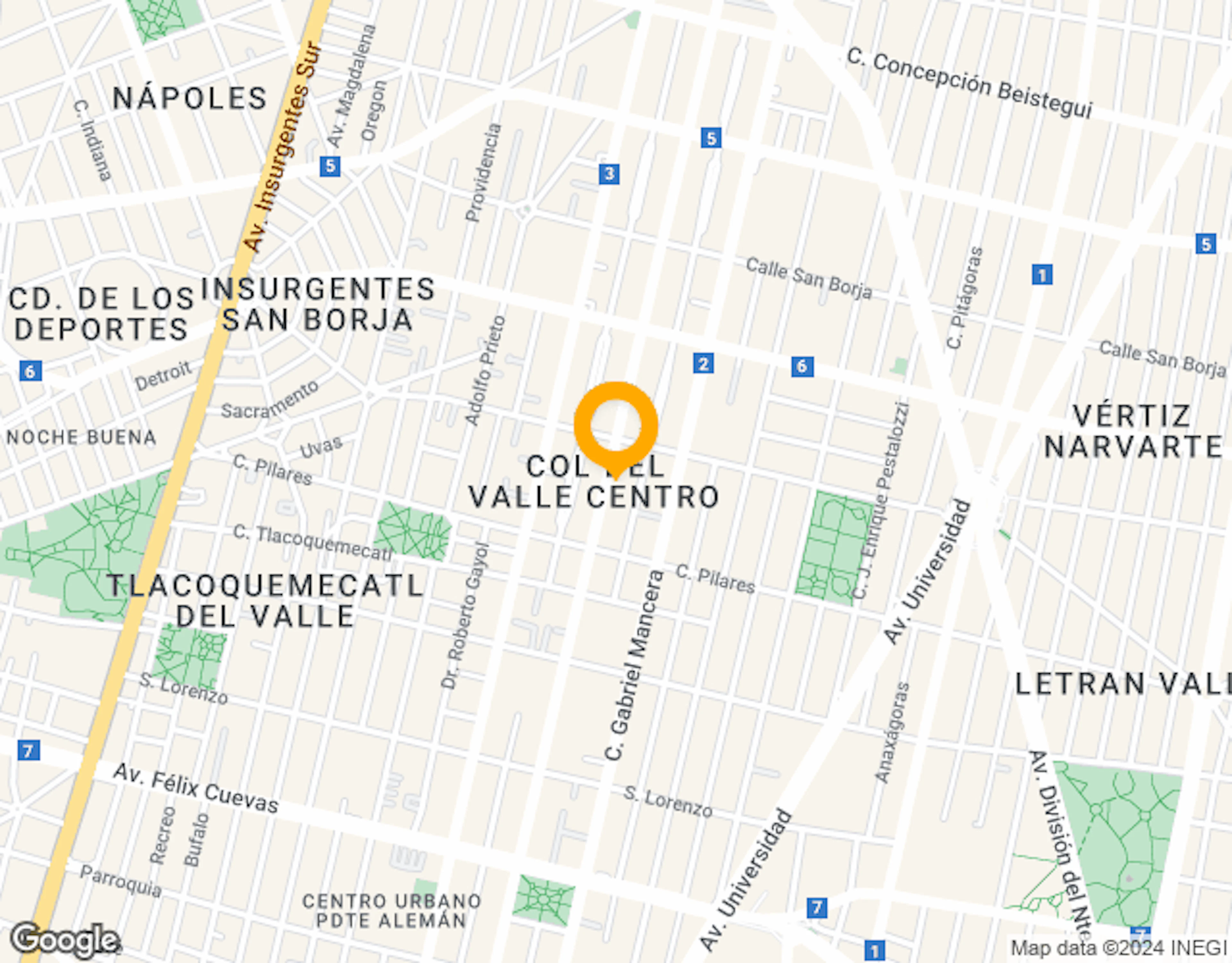 Ubicación de Corporativo Amores 1120