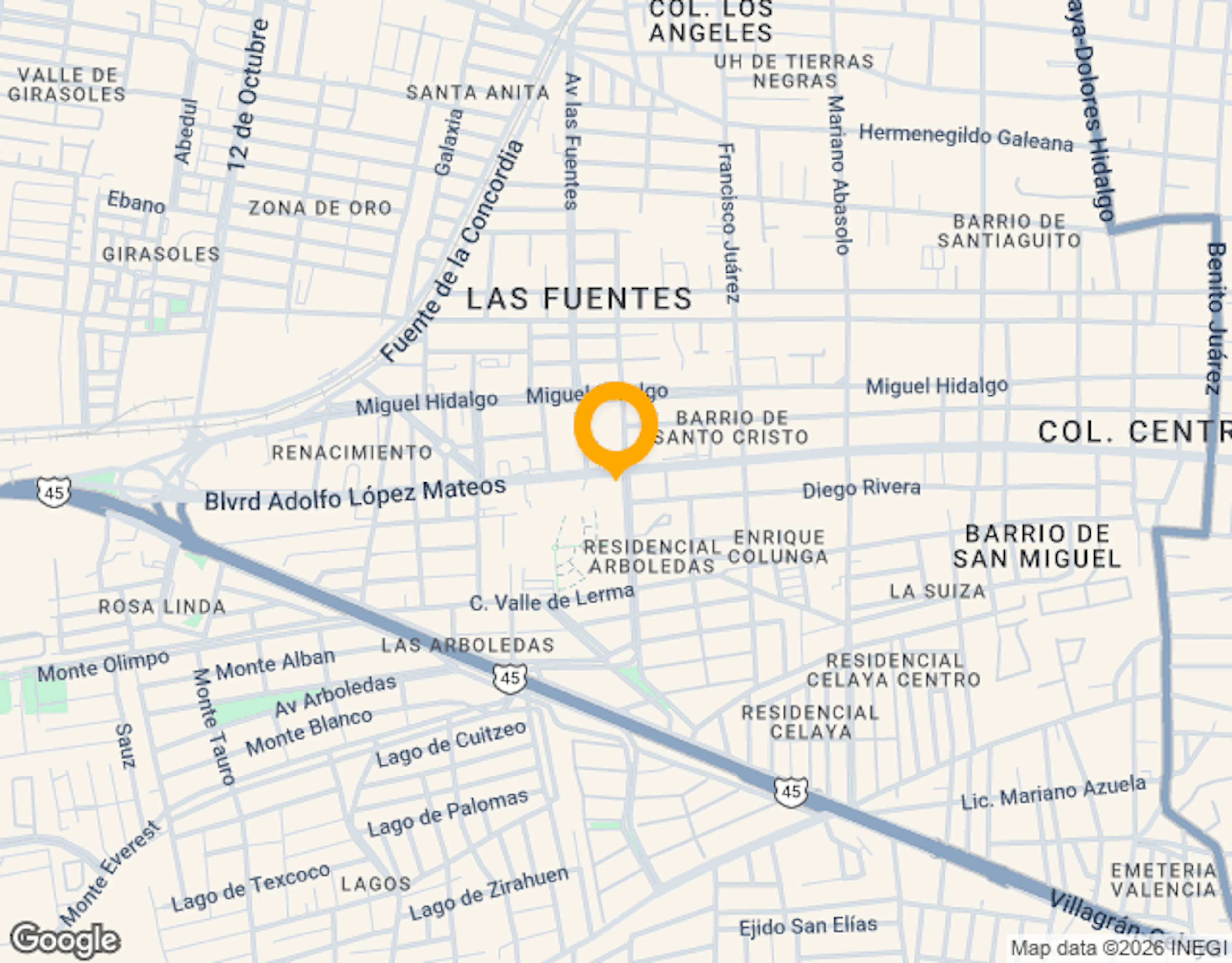 Ubicación de 1850 Arboledas Celaya
