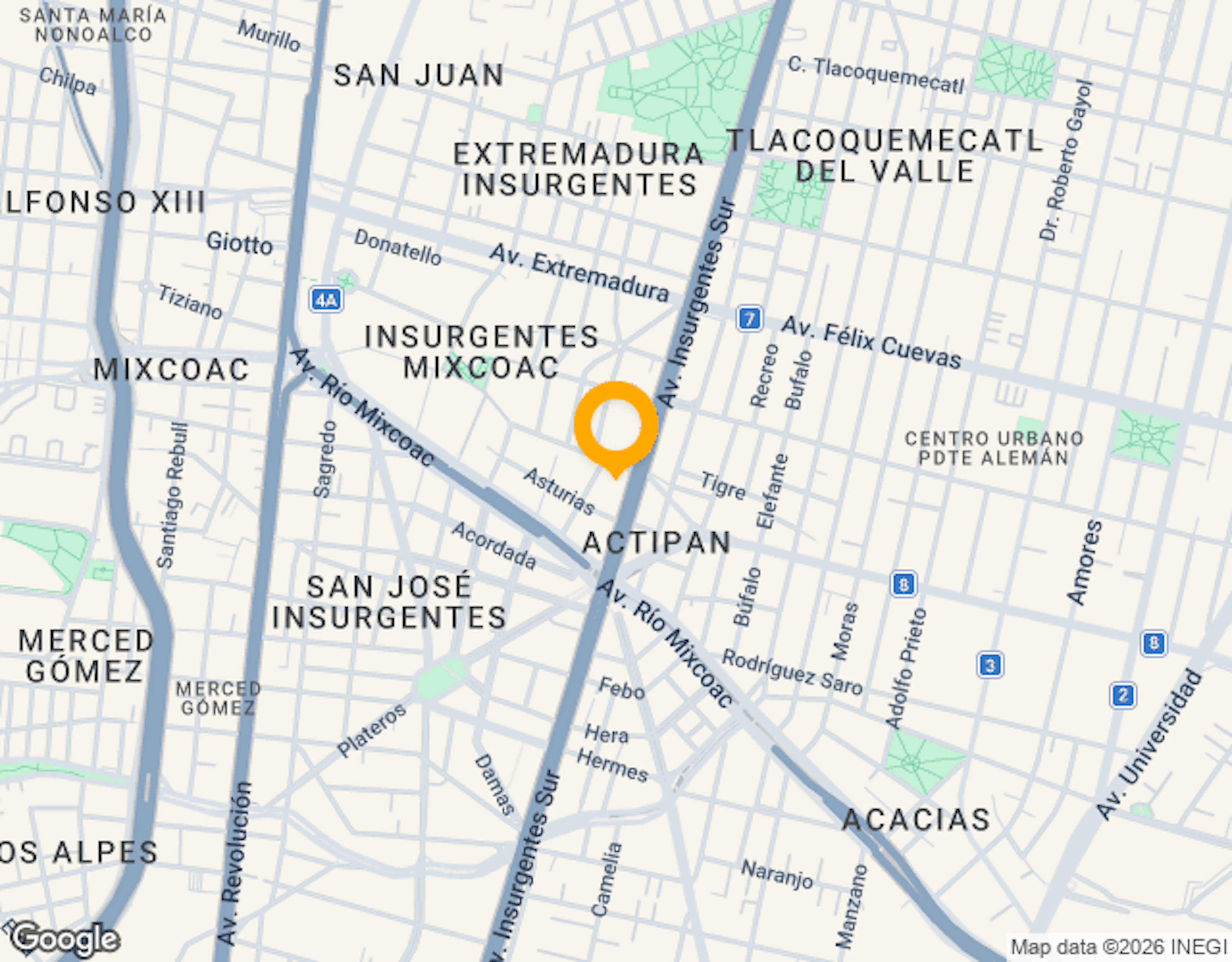 Ubicación de Insurgentes Sur 1431