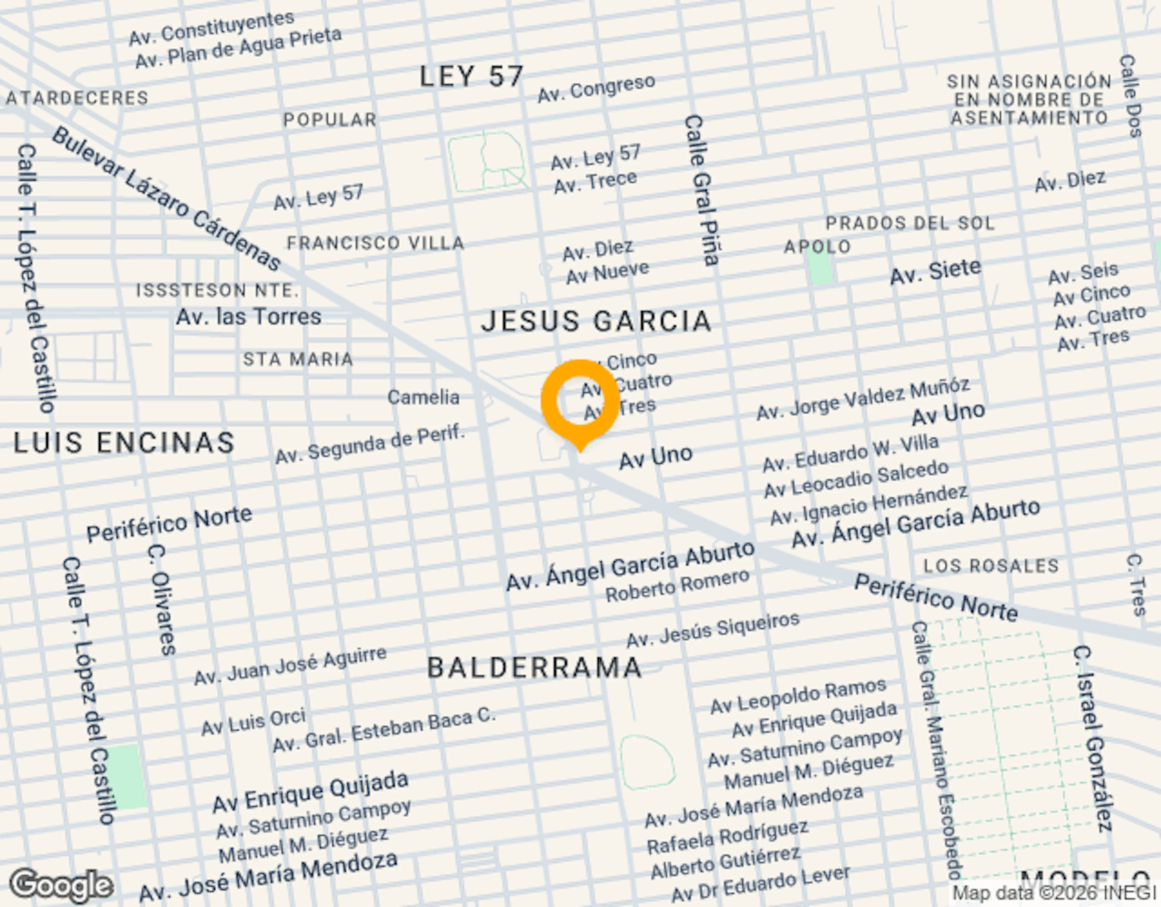 Ubicación de 1701 Periferico Norte Y Reforma Hermosillo