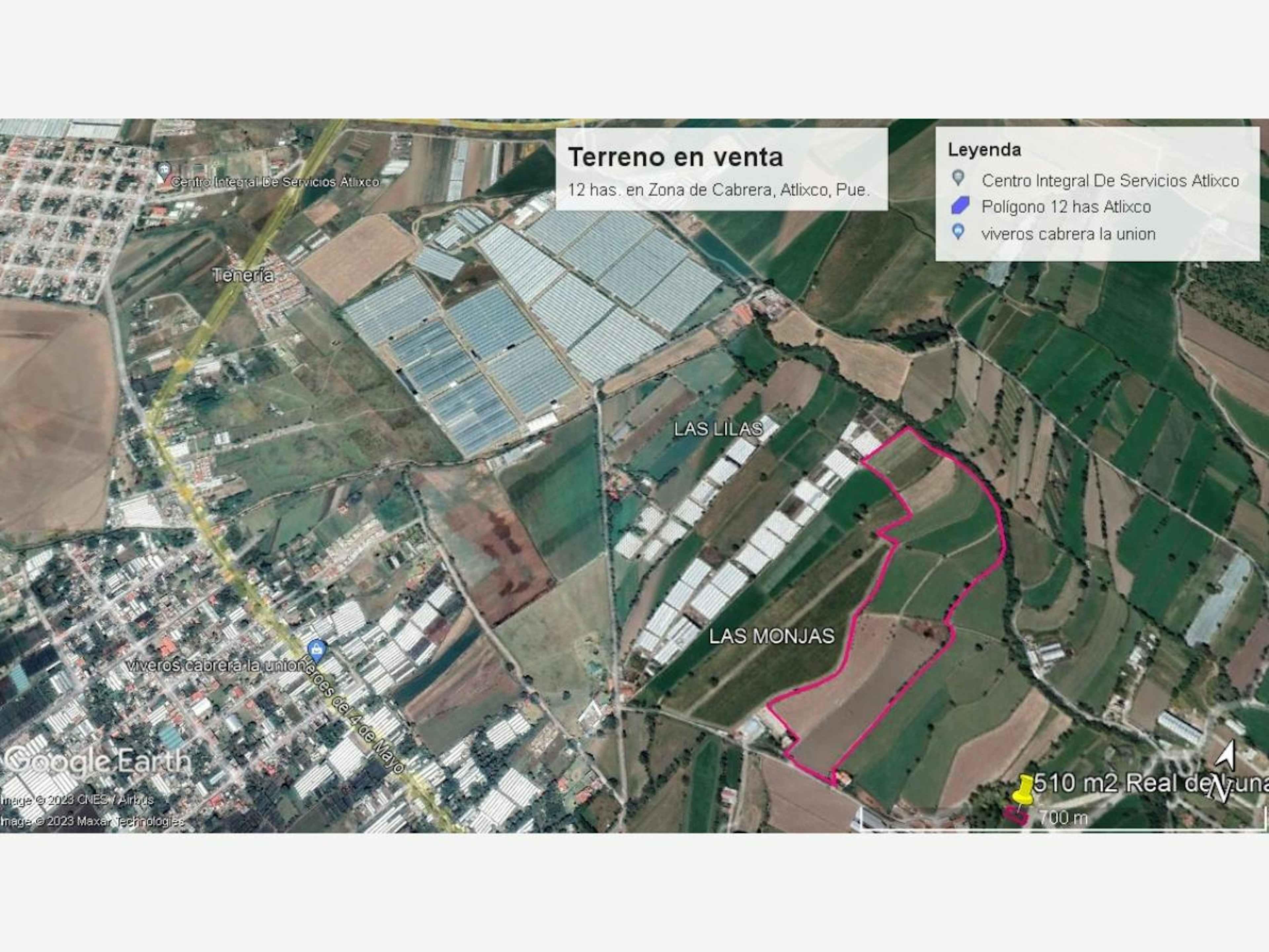 Terreno En Renta En Cabrera, Atlixco, Puebla