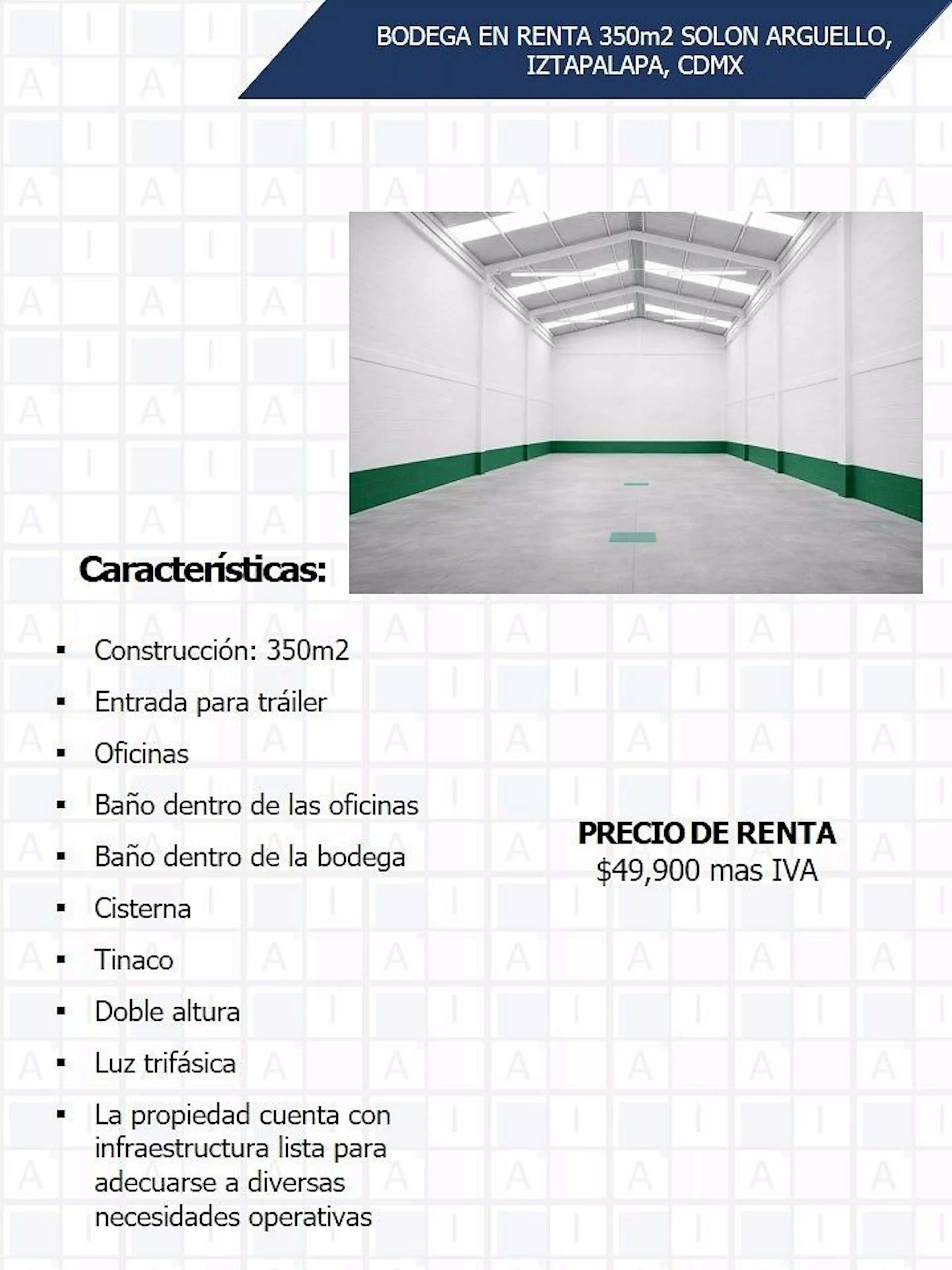 ¡BODEGA EN RENTA! SOLON ARGUELLO, SANTA MARTHA ACATITLA, IZTAPALAPA, CDMX