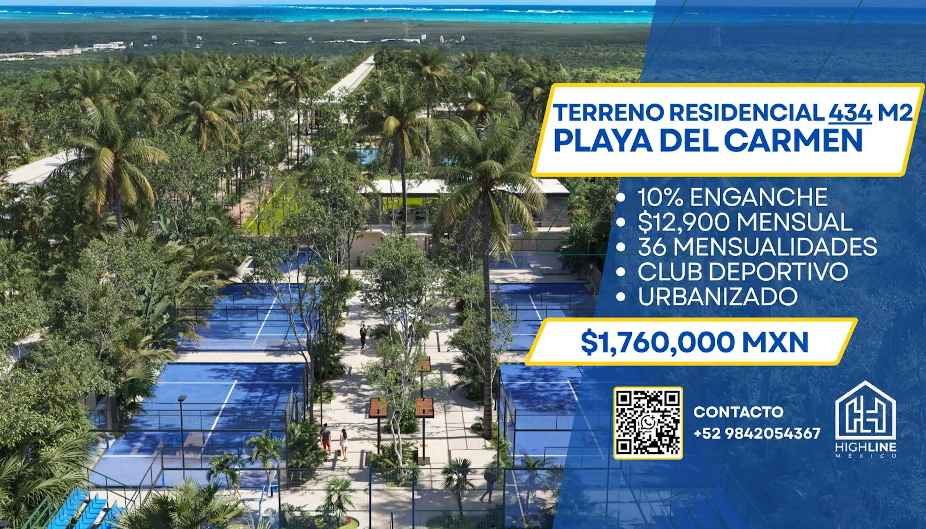 Terreno Residencial En Venta Playa Del Carmen, Club Deportivo, Selva, Urbanizado, Alta Plusvalía