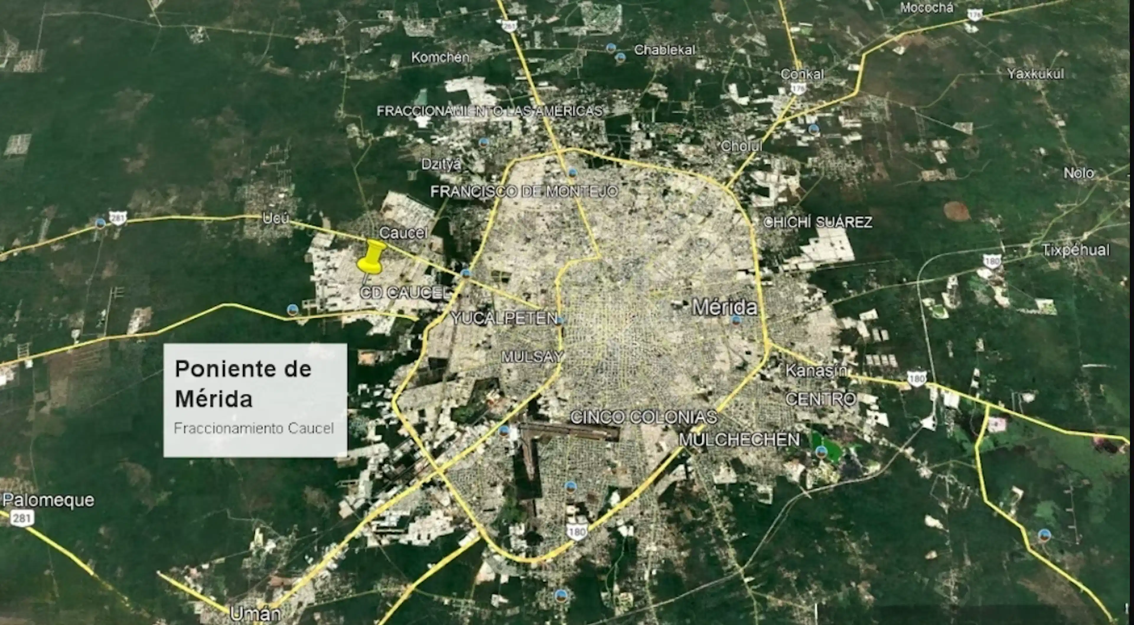 Terreno comercial en venta en Caucel Mérida en esquina