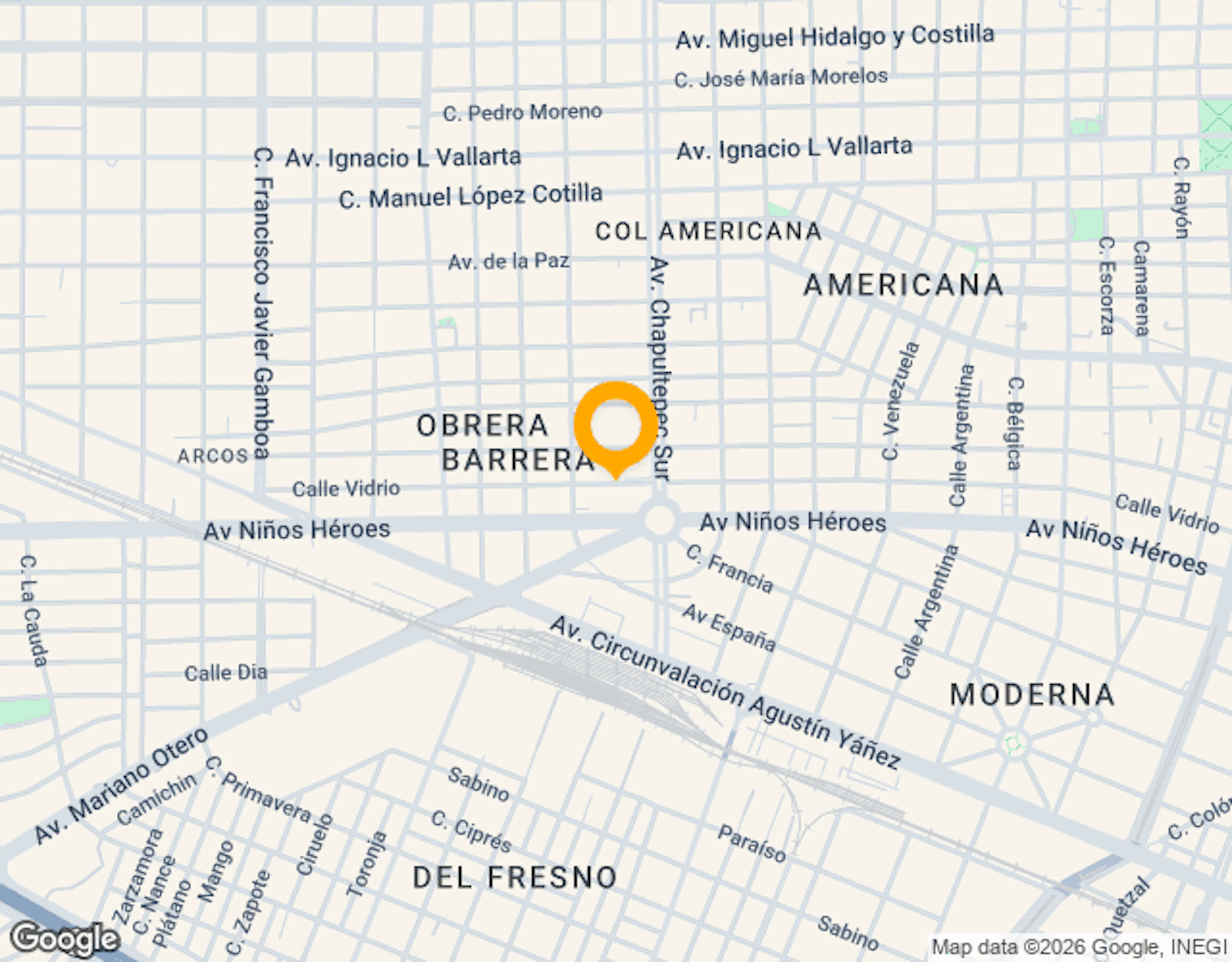 Ubicación de Colabora Punto Chapultepec - Guadalajara