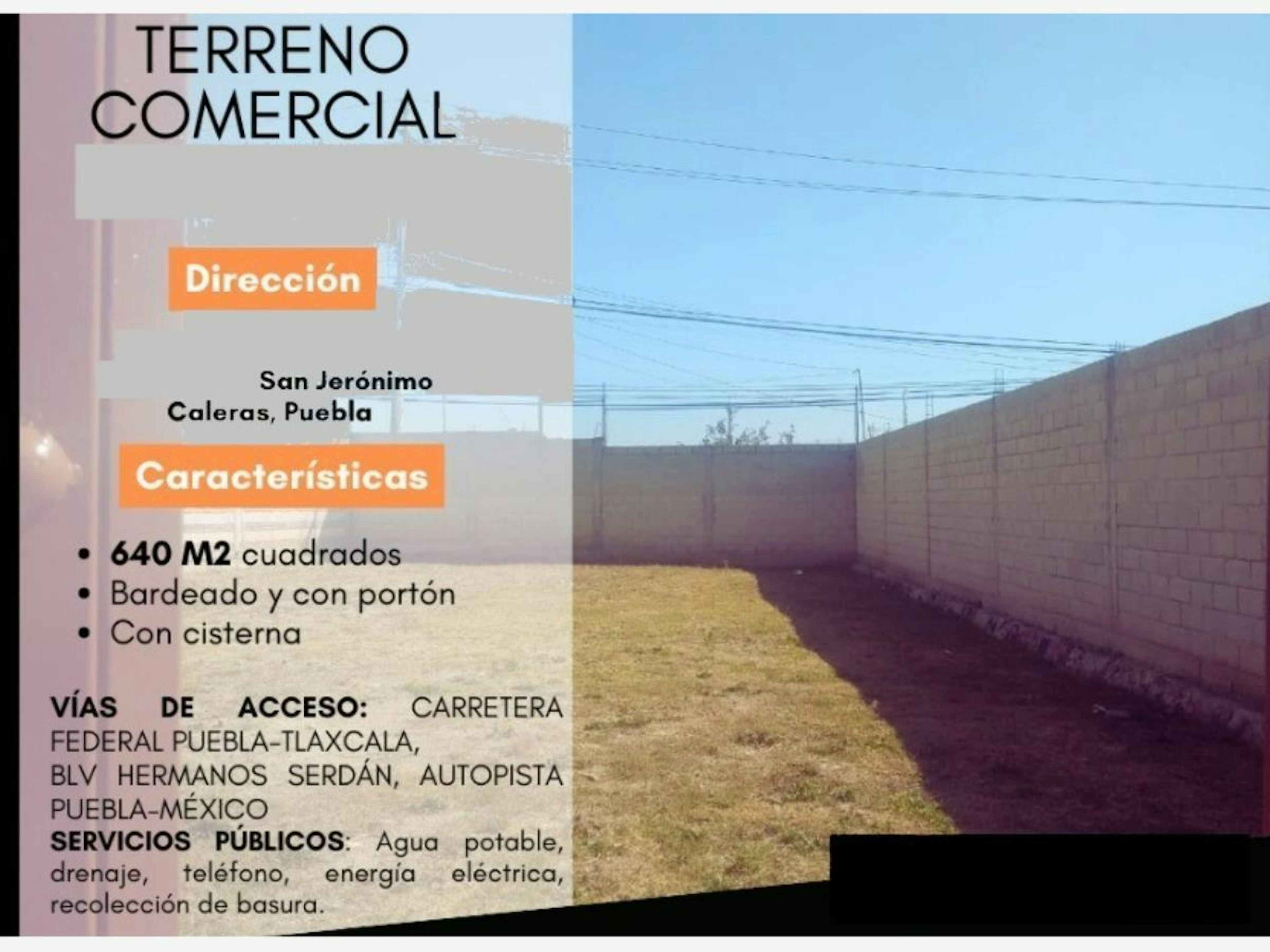 Terreno En Venta En San Jeronimo Caleras, Puebla, Puebla