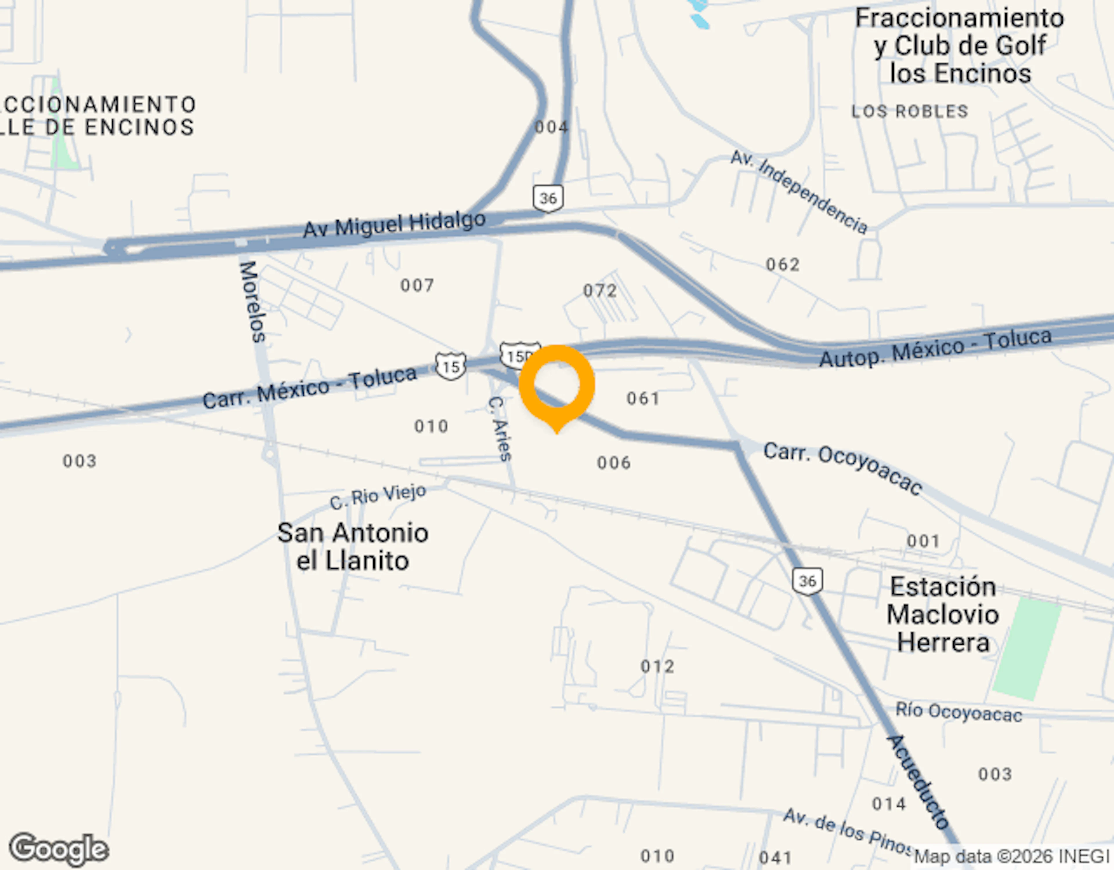 Ubicación de Ocoyoacac Km02
