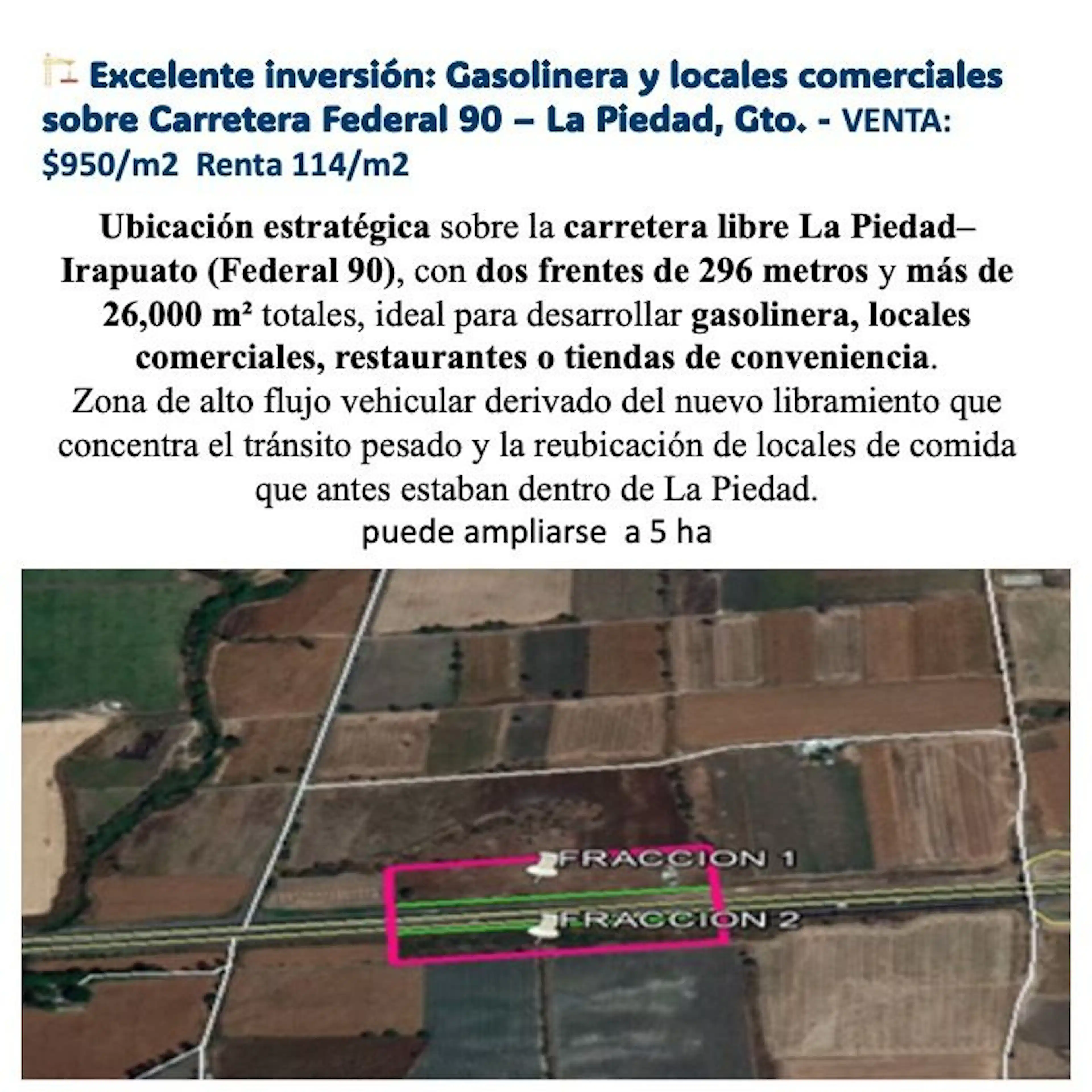 Terreno  Para  Gasolinera Y Comercial Sobre Carretera 90 Penjamo